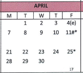 District School Academic Calendar for Dwight Early Childhood Program for April 2025