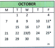 District School Academic Calendar for Dwight Early Childhood Program for October 2024