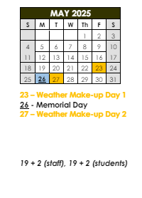 District School Academic Calendar for New Rochelle High School for May 2025