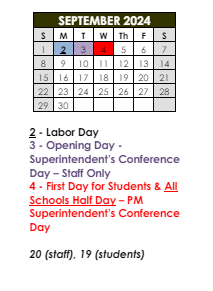 District School Academic Calendar for New Rochelle High School for September 2024