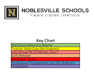 District School Academic Calendar Legend for North Elementary School
