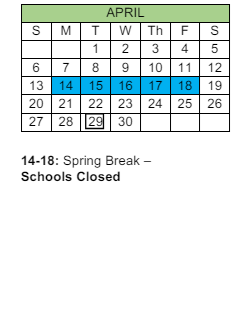 District School Academic Calendar for Bay View ELEM. for April 2025