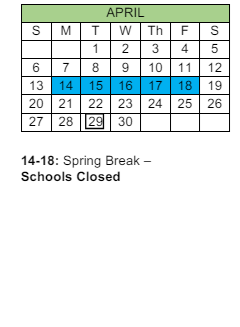 District School Academic Calendar for Tidewater Park ELEM. for April 2025