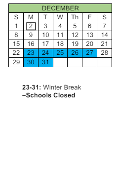 District School Academic Calendar for Tidewater Park ELEM. for December 2024