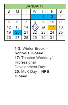 District School Academic Calendar for Tidewater Park ELEM. for January 2025
