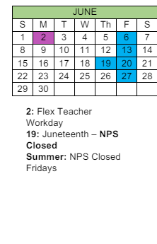 District School Academic Calendar for Bay View ELEM. for June 2025