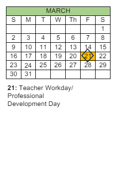 District School Academic Calendar for Tidewater Park ELEM. for March 2025