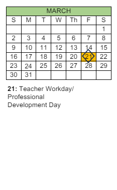 District School Academic Calendar for Bay View ELEM. for March 2025
