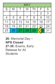 District School Academic Calendar for Bay View ELEM. for May 2025