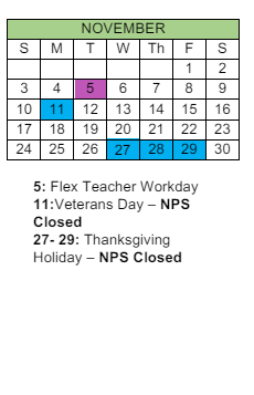 District School Academic Calendar for Bay View ELEM. for November 2024