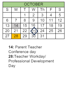 District School Academic Calendar for Tidewater Park ELEM. for October 2024