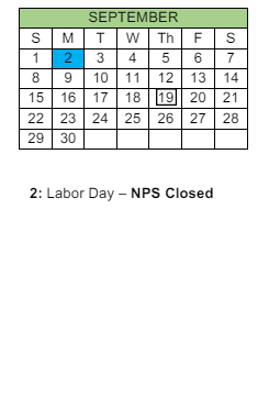 District School Academic Calendar for Tidewater Park ELEM. for September 2024