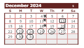 District School Academic Calendar for Jefferson Elementary School for December 2024