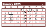 District School Academic Calendar for Jefferson Elementary School for January 2025