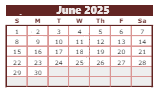 District School Academic Calendar for Jefferson Elementary School for June 2025