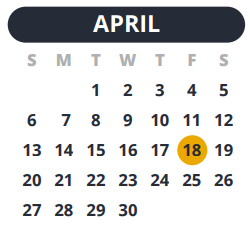 District School Academic Calendar for Camelot Elementary School for April 2025