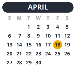 District School Academic Calendar for Stahl Elementary School for April 2025