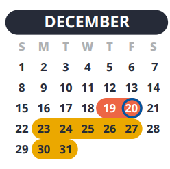 District School Academic Calendar for Colonial Hills Elementary School for December 2024