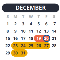 District School Academic Calendar for Steubing Ranch Elementary School for December 2024