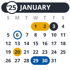 District School Academic Calendar for Hardy Oak Elementary School for January 2025