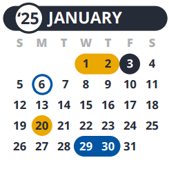 District School Academic Calendar for Castle Hills Elementary School for January 2025