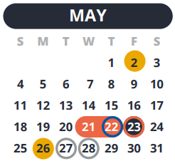 District School Academic Calendar for Homebased Comp Ed for May 2025