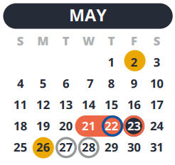 District School Academic Calendar for Camelot Elementary School for May 2025