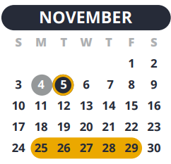 District School Academic Calendar for Adolescent Intervention Ctr for November 2024