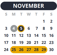 District School Academic Calendar for Homebased Comp Ed for November 2024