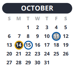 District School Academic Calendar for Garner Middle for October 2024