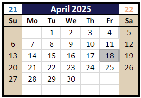 District School Academic Calendar for Northview Elementary for April 2025