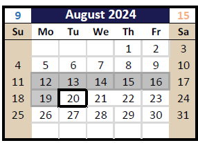 District School Academic Calendar for Northview Elementary for August 2024