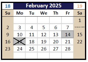 District School Academic Calendar for Northview Elementary for February 2025
