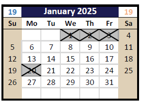 District School Academic Calendar for Northview Elementary for January 2025