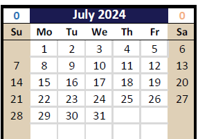 District School Academic Calendar for Northview Elementary for July 2024