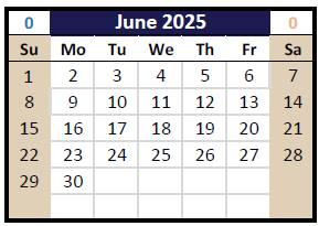District School Academic Calendar for Northview Elementary for June 2025