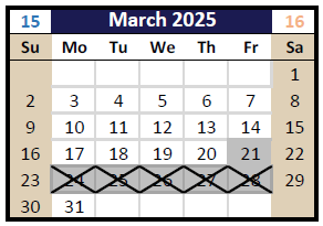 District School Academic Calendar for Northview Elementary for March 2025