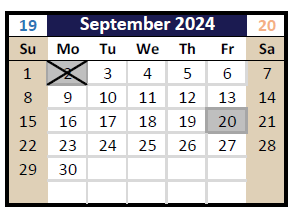District School Academic Calendar for Northview Elementary for September 2024