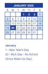 District School Academic Calendar for Needmore Elementary School for January 2025