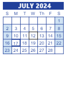 District School Academic Calendar for Needmore Elementary School for July 2024