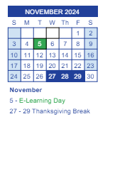 District School Academic Calendar for Needmore Elementary School for November 2024