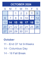 District School Academic Calendar for Needmore Elementary School for October 2024
