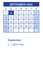 District School Academic Calendar for Needmore Elementary School for September 2024