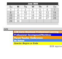 District School Academic Calendar for The Learning Center for June 2025