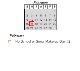 District School Academic Calendar for Dubois Elementary School for February 2025