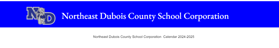District School Academic Calendar for Dubois Elementary School