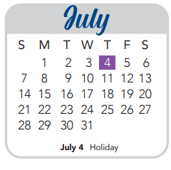 District School Academic Calendar for Helotes Elementary School for July 2024
