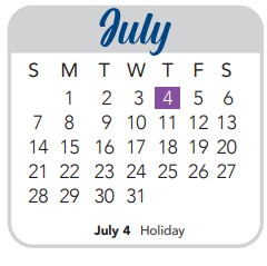 District School Academic Calendar for Ott Elementary School for July 2024