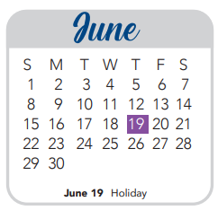 District School Academic Calendar for O'connor High School for June 2025