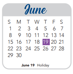 District School Academic Calendar for Adams Hill Elementary School for June 2025